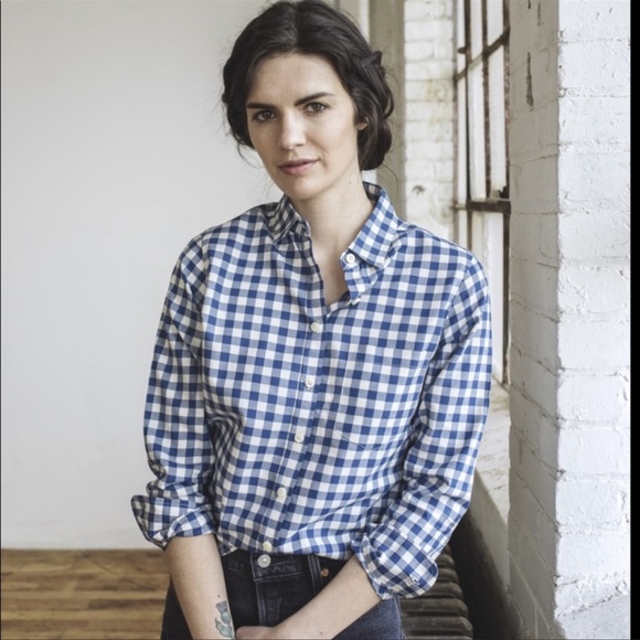 Tradlands Marine Cotton Gingham Plaid Button Down Shirt - Picture 2 of 9